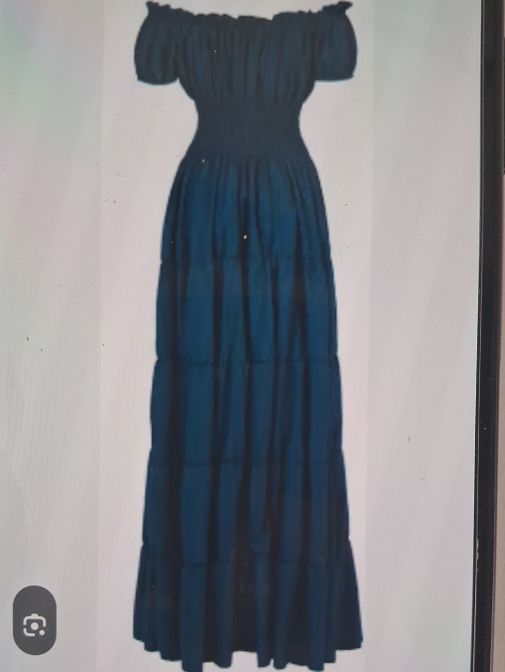NWT Womens Dark Teal Renaissance Peasant Style Maxi Dress
